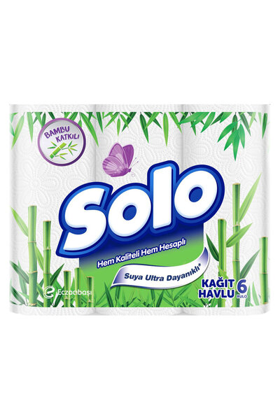 Solo مناشف مصنوعة من الخيزران، 6 قطع