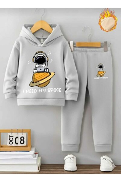 Nice Clothes Çoçuk Eşofman Takımı Kapşonlu UNİSEX UZAY ASTRONOT BASKI