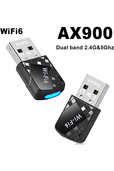 cosmostech AX900 Wifi 6 & Bluetooth 5.4 USB Adaptör – 900 Mbps Çift Bant 2.4g...