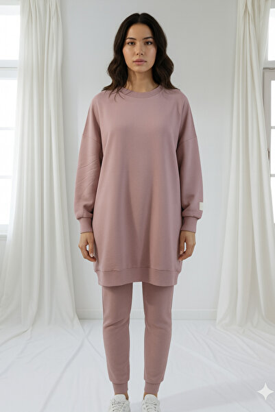 Soul Women's Rose Colored Crew Neck 2 Thread Fabric Comfortable Fit Tunic 30644