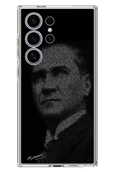 TechTree حافظة سيليكون متوافقة مع هاتف سامسونج جالاكسي S24 ULTRA مكتوب عليها صورة أتاتورك مطبوع