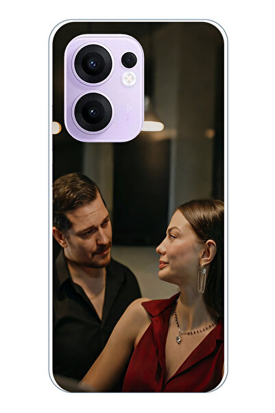 TechTree حافظة سيليكون متوافقة مع هاتف OPPO Reno 13F - Eşref وNisan مطبوع