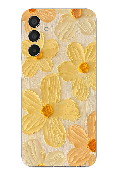 TechTree حافظة سيليكون متوافقة مع هاتف سامسونج جالاكسي M15 بلون أصفر ديزي مطبوع