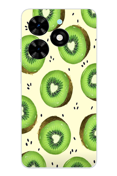 TechTree حافظة سيليكون متوافقة مع Tecno Spark 20-20C وشرائح الكيوي الأخضر وقل...