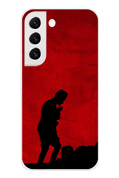 TechTree Samsung Galaxy S22 Compatible Ataturk Printed Silicone Case with Shadow and Silhouette Detail