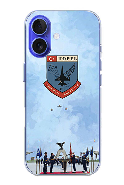 TechTree حافظة سيليكون متوافقة مع iPhone 16 من القوات الجوية التركية مطبوع