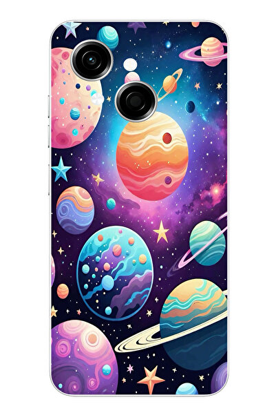 TechTree حافظة سيليكون مطبوع متوافقة مع نمط الفضاء والكواكب والنجوم من تكنو س...