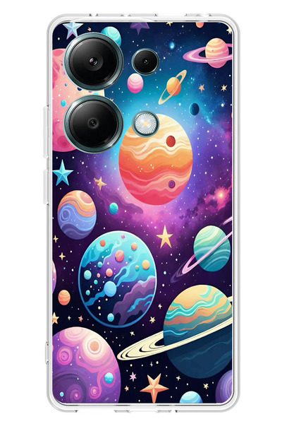 TechTree حافظة سيليكون مطبوع متوافقة مع هاتف Redmi Note 13 PRO 4G بنمط الفضاء...