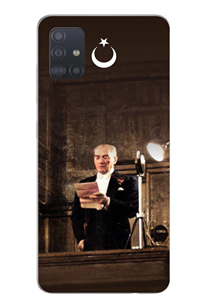 TechTree حافظة سيليكون متوافقة مع هاتف سامسونج جالاكسي A51 من أتاتورك إيرست ميكليس كومبايند B مطبوع