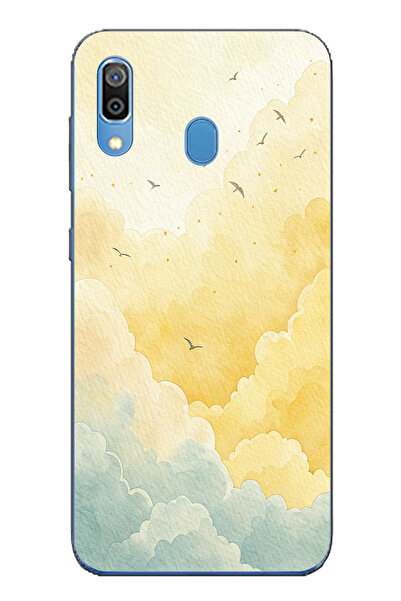 TechTree حافظة سيليكون متوافقة مع هاتف سامسونج جالاكسي A20-A30 باللونين الأصف...