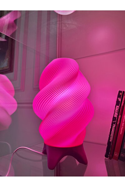 Lumba Design Modern Pembe Gece Lambası Dekoratif Abajur Aydınlatma