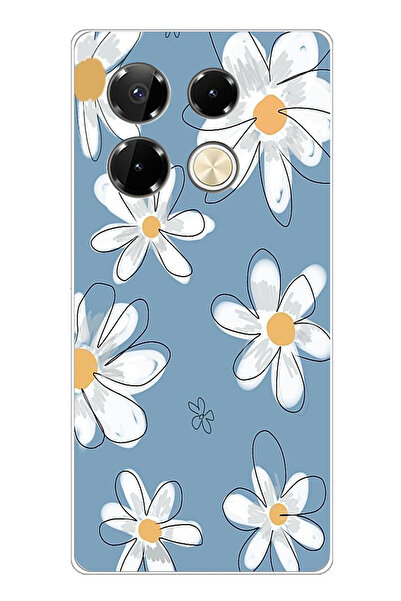 TechTree حافظة سيليكون متوافقة مع هاتف Infinix Note 40 PRO باللون الأزرق ديزي...