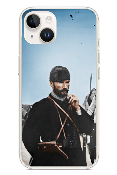 TechTree حافظة سيليكون متوافقة مع هاتف iPhone 14 PLUS من أتاتورك مطبوع