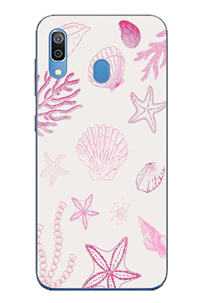 TechTree حافظة سيليكون متوافقة مع هاتف سامسونج جالاكسي A20-A30 باللون الوردي ...