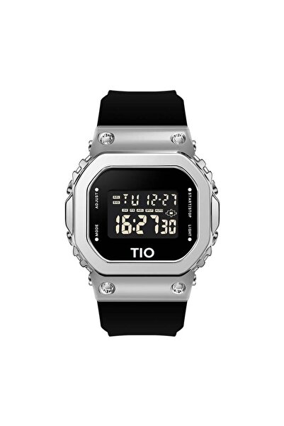 Tio Women's Watch Alarm Stopwatch Digital Date Display Black Silver