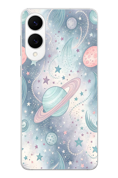 TechTree Samsung Galaxy S25 Edge Compatible Soft Colorful Planets Printed Silicone Case
