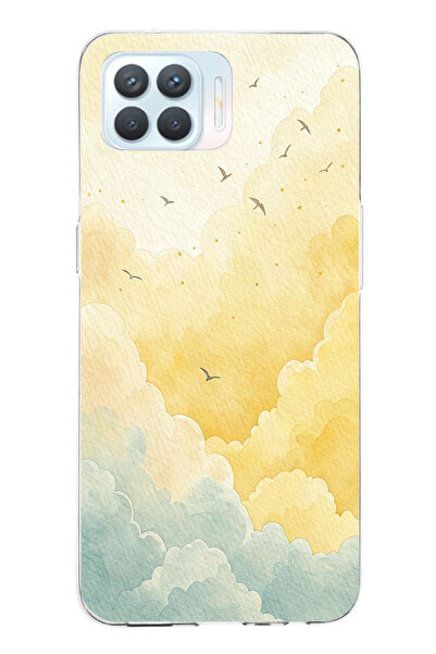 TechTree حافظة سيليكون متوافقة مع هاتف OPPO Reno 4 Lite باللونين الأصفر والأخ...