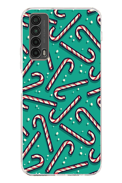 TechTree حافظة سيليكون مطبوع متوافقة مع هاتف هواوي بي سمارت 2021 مع عصا حلوى ...