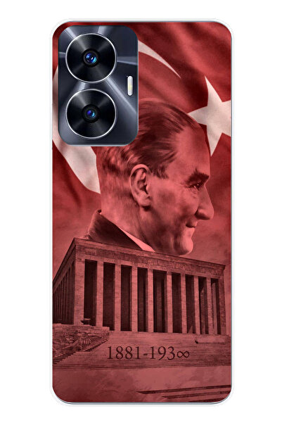 TechTree جراب سيليكون متوافق مع Realme C55 يحمل صورة أتاتورك وانيماتيك كابير ...