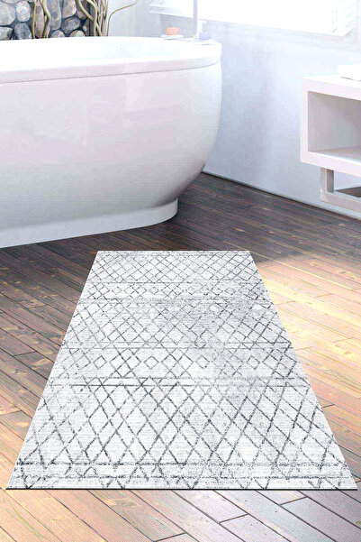 KAYABEY HOME Kaymaz Taban Djt Banyo Halısı Yıldız Deri Iskandinav F5079 Lacivert