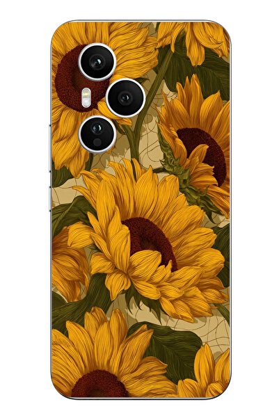 TechTree Honor 400 Pro Compatible Golden Yellow Sunflower Garden Printed Silicone Case