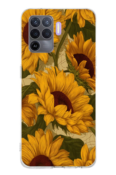 TechTree حافظة سيليكون متوافقة مع هاتف OPPO Reno 5 Lite باللون الأصفر الذهبي ...