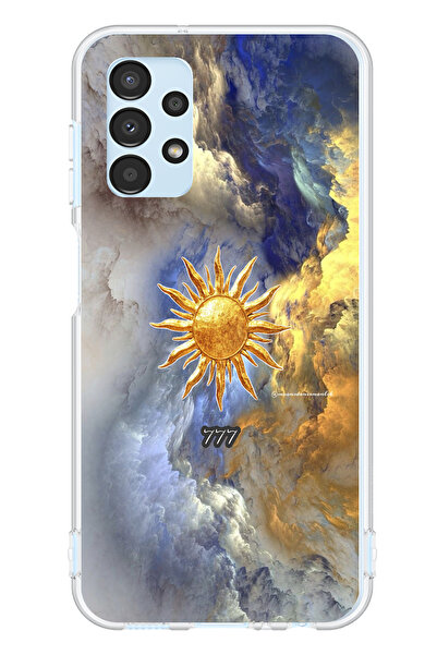 TechTree حافظة سيليكون متوافقة مع هاتف سامسونج جالاكسي A13 777 بتصميم الشمس و...