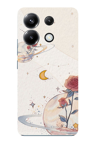 TechTree حافظة سيليكون متوافقة مع هاتف Poco X6 PRO، Planet and Star and Rose ...
