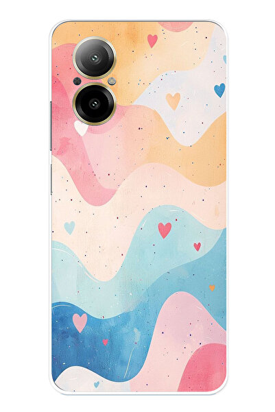 TechTree حافظة سيليكون متوافقة مع هاتف Realme 12 Lite ذات ألوان باستيل ومموجة...