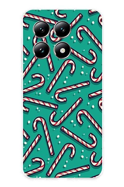 TechTree حافظة سيليكون مطبوع متوافقة مع هاتف Xiaomi Mi 14T مع حلوى عيد الميلا...