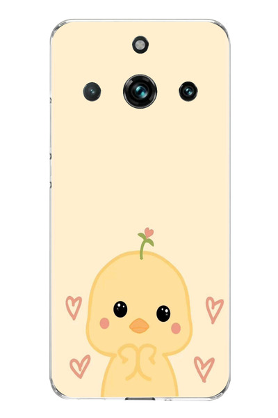 TechTree حافظة سيليكون مطبوع متوافقة مع هاتف Realme 11 PRO-11 PRO PLUS بنمط صيصان لطيف وقلب