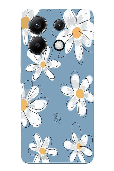 TechTree حافظة سيليكون متوافقة مع هاتف Poco X6 PRO باللون الأزرق ديزي جاردن م...