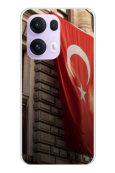 TechTree حافظة سيليكون متوافقة مع هاتف OPPO Reno 13 PRO بتصميم العلم التركي م...