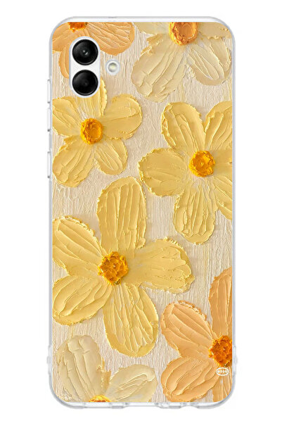 TechTree حافظة سيليكون متوافقة مع هاتف سامسونج جالاكسي A06 بلون أصفر ديزي مطبوع