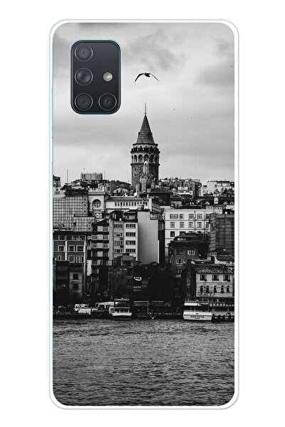 TechTree جراب سيليكون متوافق مع هاتف سامسونج جالاكسي A71 مع مناظر برج غالاتا ...