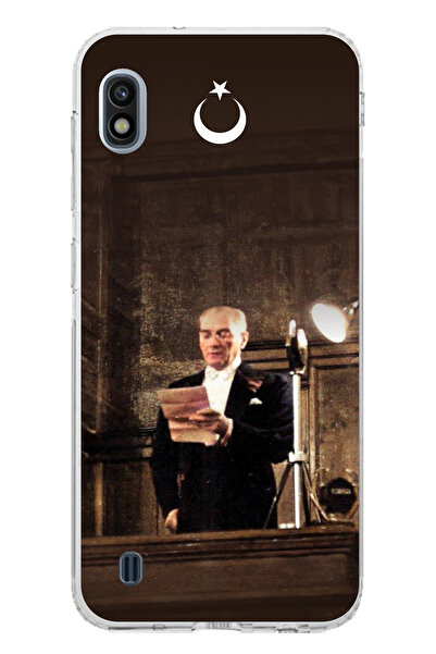 TechTree حافظة سيليكون متوافقة مع هاتف سامسونج جالاكسي A10 من أتاتورك إيرست ميكليس باتش مطبوع