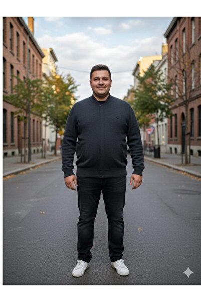 LUSSOLİFE Süper Battal Çelik Örgü Uzun Kollu Hırka