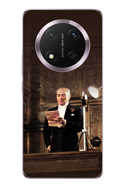 TechTree حافظة سيليكون متوافقة مع هاتف Honor Magic 7 Lite من أتاتورك First Speech B مطبوع