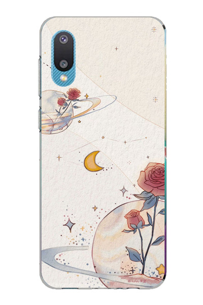 TechTree حافظة سيليكون متوافقة مع هاتف سامسونج جالاكسي A02، بتصميم كوكب ونجمة...