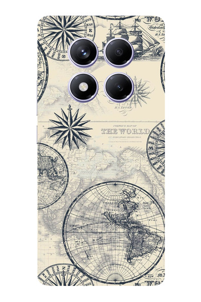 TechTree حافظة سيليكون متوافقة مع هاتف Redmi Note 14 PRO PLUS تحتوي على خريطة...