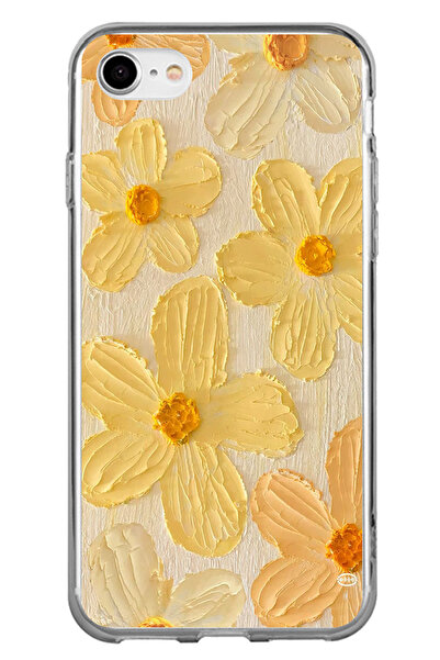 TechTree iPhone 7-8-Se 2020 Compatible Touch of Sun Yellow Daisy Printed Sili...