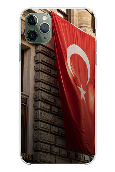 TechTree iPhone 11 Pro Max Compatible Giant Turkish Flag Printed Silicone Case