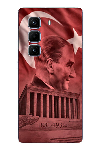 TechTree حافظة سيليكون متوافقة مع Infinix Hot 50 PRO PLUS+ تصور صورة أتاتورك وAnıtkabir مطبوع