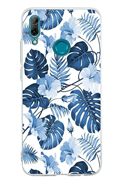 TechTree حافظة سيليكون مطبوع متوافقة مع هاتف هواوي بي سمارت 2019 بنمط أوراق ا...