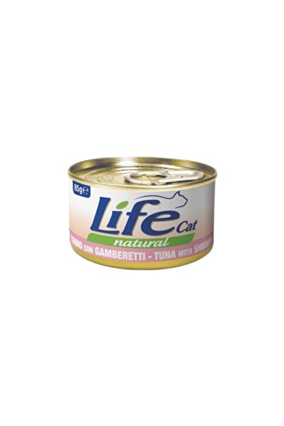 Life Cat لايف كات طعام رطب بالتونة والجمبري للقطط 85g