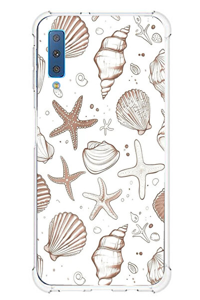 TechTree حافظة سيليكون مطبوع متوافقة مع هاتف سامسونج جالاكسي A7 2018 باللون ا...