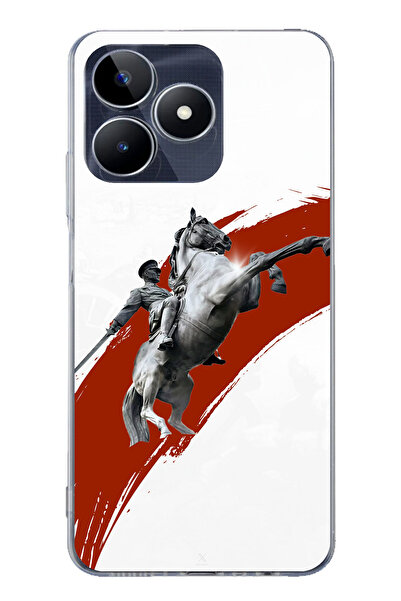 TechTree حافظة سيليكون أتاتورك مطبوع متوافقة مع هاتف Realme C53