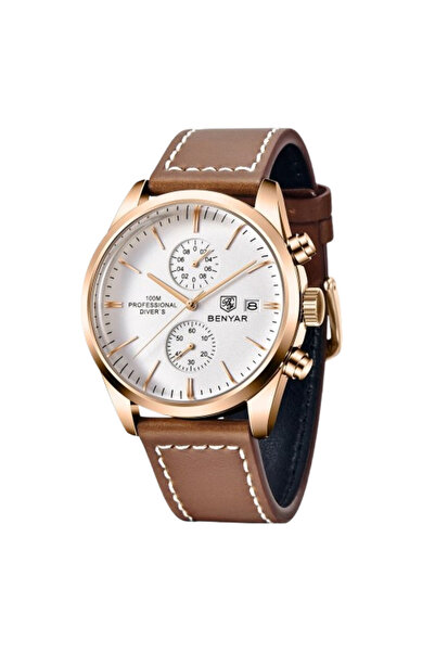 Benyar Casual Fashion Chronograph Date Brown Men's Watch