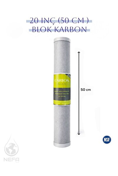 Nefa 20 Inç Su Arıtma Cihazları Için -BLOK CARBON- Filtre (1 adet)