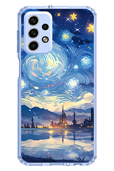 TechTree حافظة سيليكون متوافقة مع هاتف سامسونج جالاكسي A33 بتصميم السماء المر...